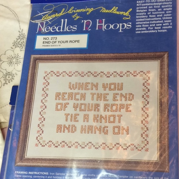 FINAL SALE PRICE 2 New Cross Stitch Kits + 3 Vintage Items - Picture 2 of 6